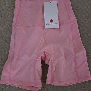 Source Unknown Pink High-Waist Athletic Bike Shorts